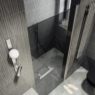 Душевая дверь MaybahGlass MGD-456-5 80см хром матовый/графит